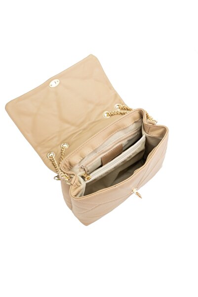 Posete Fagaras Marva Leather Purse - Cream, 3 Compartments, 1 Pocket, Strap 115 cm