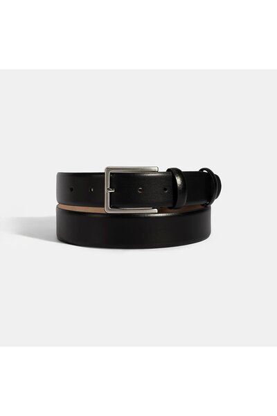 Desa Men's Black Leather Classic Belt