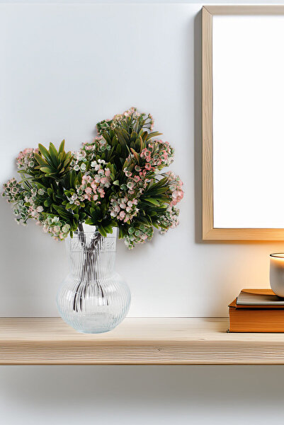 Yapay Çiçek Deposu Yapay Çiçekli Defne Bitkisi 35 cm Yeşil - Pembe