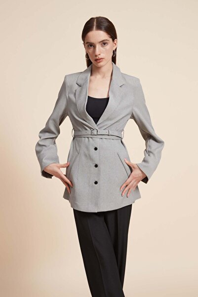 Yola سترة سادة مع حزام خصر