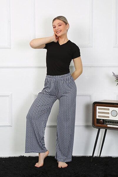 Celira Women's Wide Leg Combed Cotton Top and Bottom Set