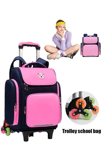 GENERAL Boys and girls 6-wheel mountaineering large capacity hauling backpack...