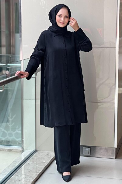 MISS DALIDA Missdalida Buttoned Side Cupro Long Shirt