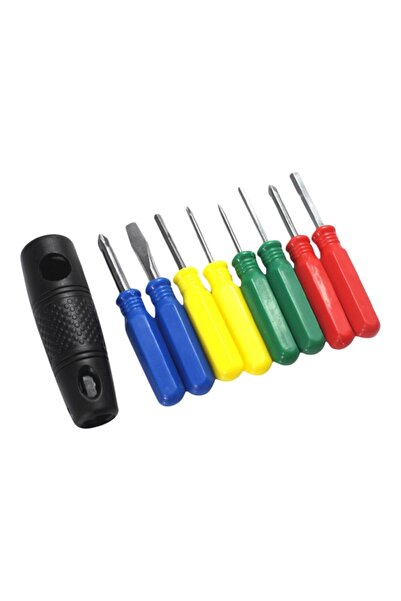 HALAMODO مجموعة مفكات براغي مغناطيسية من 9 قطع - فضي، أحمر، أخضر