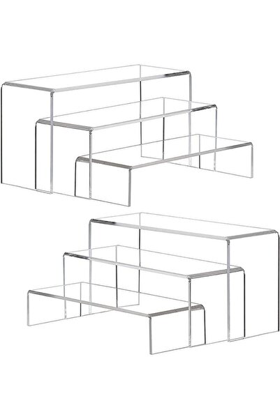 COOYA 6 PCS Rectangular Clear Acrylic Showcase, Durable Collectibles Display Stands