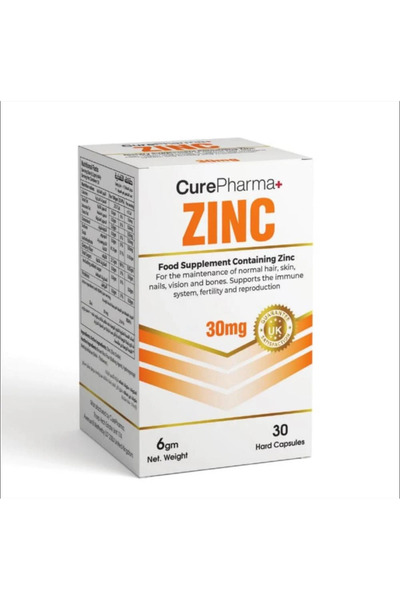 Cure CurePharma Zinc 30mg - 30 Capsules