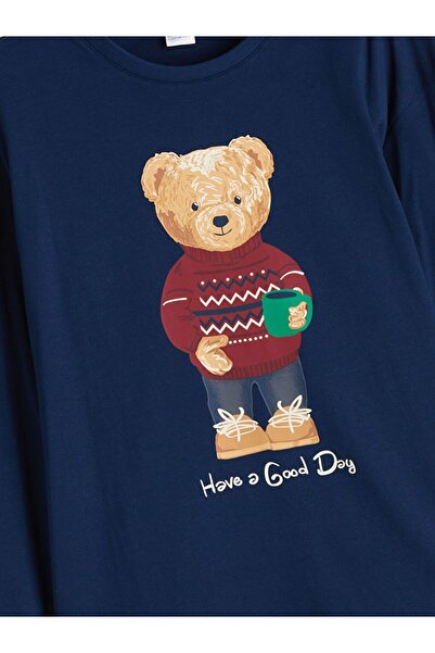 LC Waikiki Crew Neck Bear Teddy Printed Boys' Pajama Set