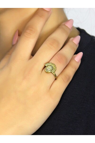 esha خاتم نسائي قابل للتعديل من الحجر الطبيعي من حجر السيترين الطبيعي طراز قديم euy82s