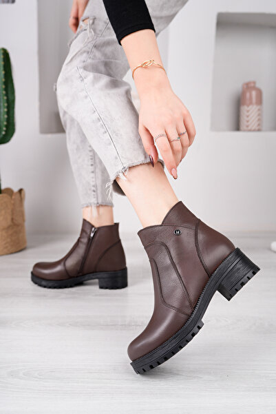 Derimoda Hakiki deri kadın bot kahve