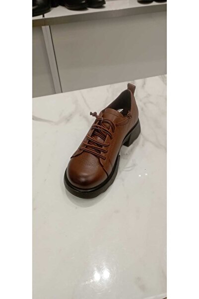 Venüs 3801 Genuine Leather Lace-Up Thick Heeled Orthopedic Shoes