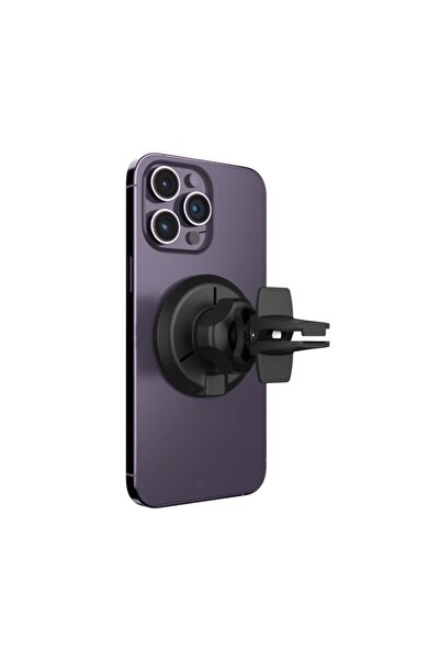 FIXED Car Phone Holder with 15W Wireless Charging, MagRoad Compatible MagSafe PrinConnecteaza, Black