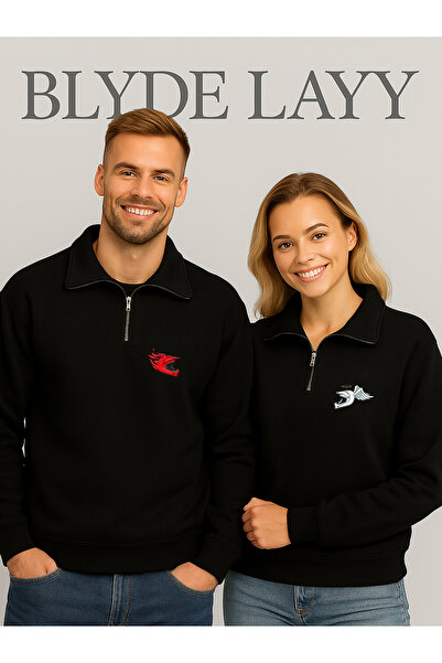 BLYDE LAYY Set de cu imprimeu hanorace pentru cască cu 3 fire B