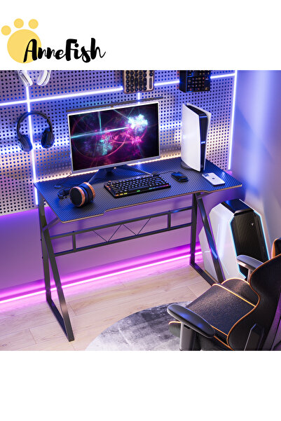 AnneFish 100X48X75 cm K-Shaped Gaming Desk With Carbon Fiber Surface Small Corner Computer Desk Gamer Desk