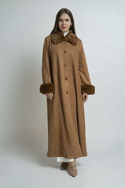 Nichii معطف فرو بأكمام طويلة