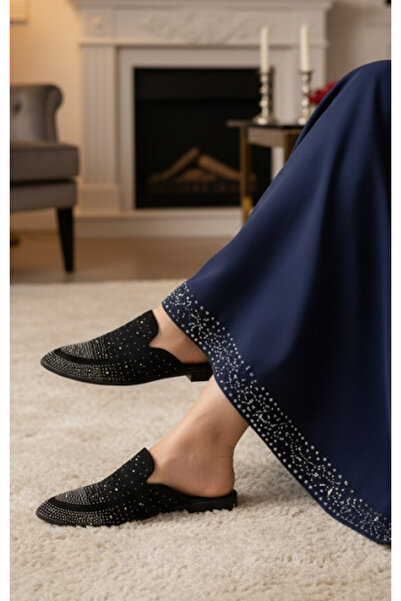 Hızlı Al Stone-Set Evening Slippers.Stone-Set Guest Slippers.Chehizlik Closed Slippers.