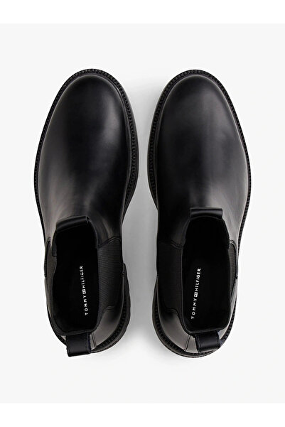 Tommy Hilfiger Hilfiger Comfort könnyű bőr Chelsea férfi fekete csizma FM0FM05591BDS