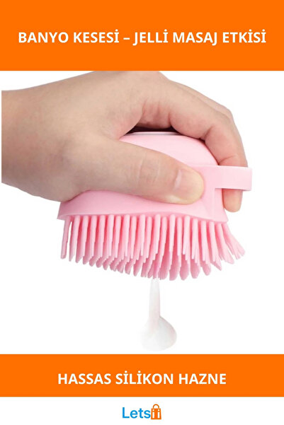 Letsii كيس استحمام من السيليكون الناعم سعة 80 مل باللون الوردي/الأزرق