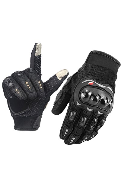 zola Motorcyclist gloves, size L, rubberized material, black, velcro fastening