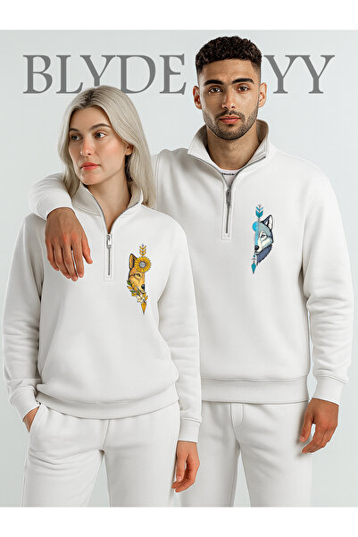 BLYDE LAYY تصميم ذئب ملون للجنسين، مجموعة ملابس للأزواج مكونة من 3 خيوط من ال...