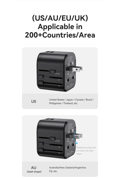 1way مقبس صغير الحجم منافذ USB مزدوجة +مقياس متعدد +مناسب للسفر