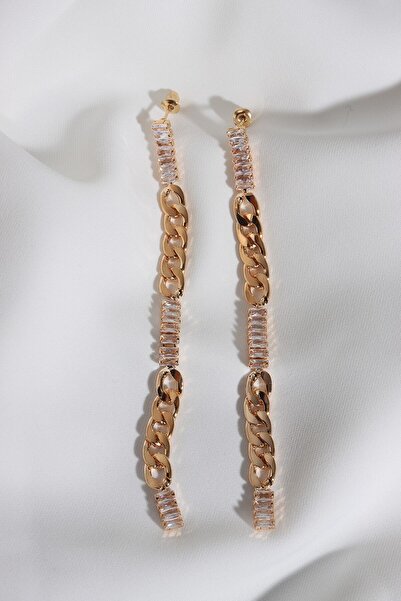 LA PERRY ACCESSORIES سلسلة تتدلى أقراط فستان السهرة الذهبية