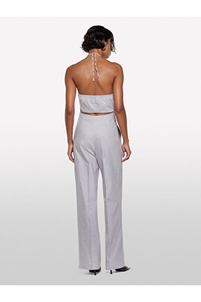 Sisley Women's Linen Blend Lined Suspender Palazzo Jumpsuit 325P4Np9Lt00N-Sis901