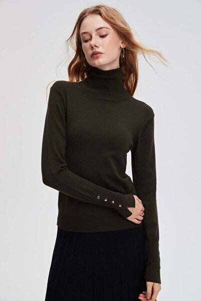 menta بلوزة بأكمام طويلة ورقبة سادة