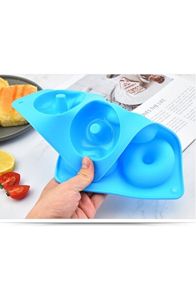 zola Silicone mould for doughnuts, temperature resistant from -40 to 230°C, 28 x 18 cm, blue