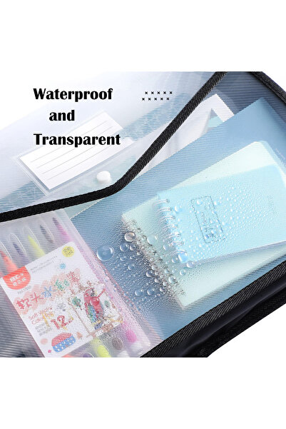 Blythornix A4 Size Expanding File Folders with Snap Closure, Document Bag, Mesh Pockets Organizer, File Jackets