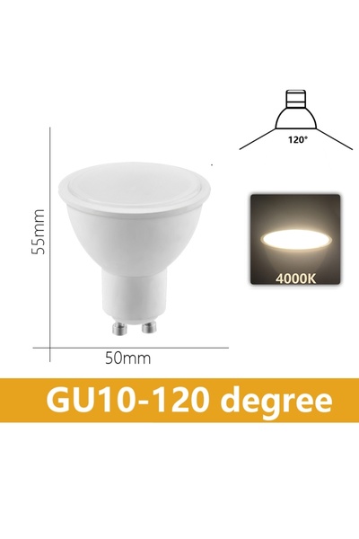 Choice 6 واط AC100-240V 120 درجة 4000K 10 قطعة/الوحدة LED كشاف GU10 AC120V 23...