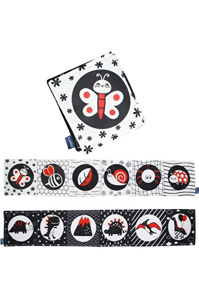 Yelajoy Black and White Baby Toys 0-3 Months - My First Educational Activity Cloth Book (0-6 Months)