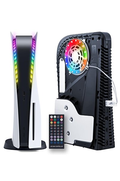 FlashHawk شريط إضاءة LED RGB لجهاز PlayStation 5 / PS5 Slim (إصدار رقمي وإصدار أقراص) - التحكم عن بُعد/التطبيق/USB