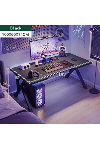 Aralifes مكتب ألعاب كمبيوتر لغرفة النوم، محطة عمل للألعاب، طاولة ألعاب متينة بأرجل على شكل حرف K