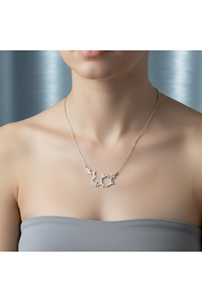Medusa Gift 925 Ayar Gümüş 14 Ayar Altın Kaplama Serotonin Kolye Silver