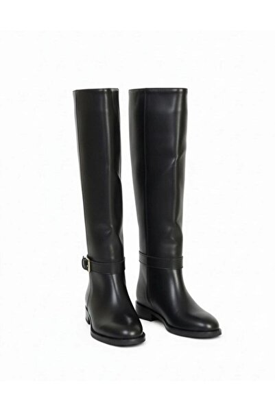 EMIENZA Axis Altın Toka Detaylı Oval Burun Kadın Çizme