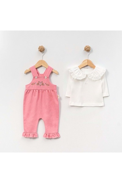 gültekin bebe Çakar Bebe Güllü Nakışlı Slopet -8037200 - PEMBE