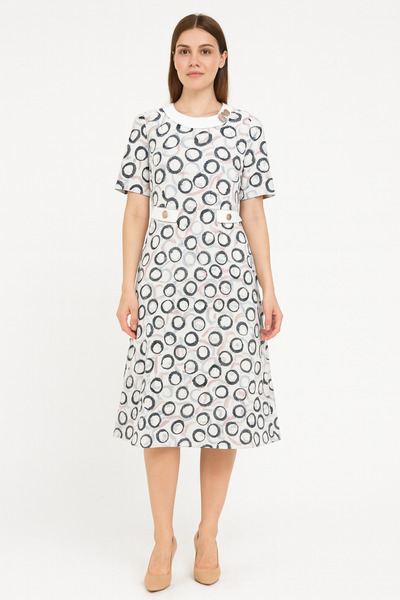 İYİBU Plus Size Printed Summer Dress – Casual Stylish Dress with Pockets, Short Sleeves