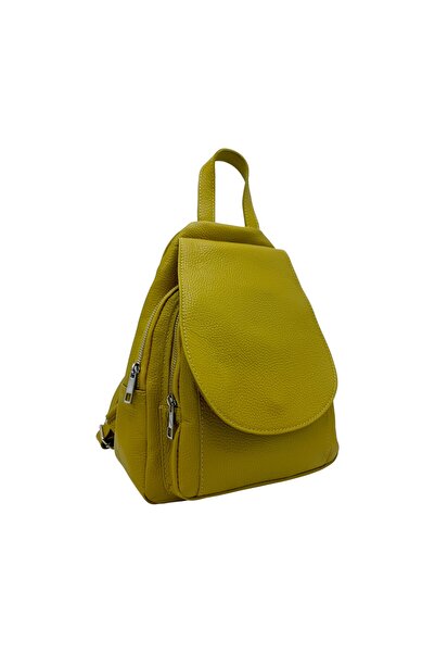 EVoStyle Genuine Leather Backpack Belle Monique Allegra HM890, 24 x 30 x 12 cm, Lime