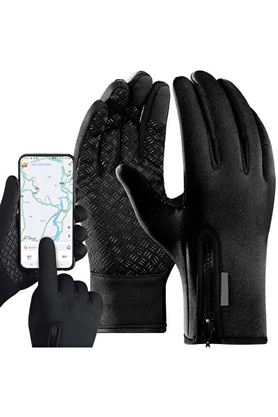 zola Tactical gloves, 2 in 1, Touchscreen function, anti-slip, waterproof, XL size, black