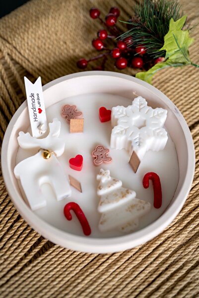 Aloya Naturals New Year Bowl – Yılbaşı Temalı El Yapımı Mum Kasesi (20x6 cm)