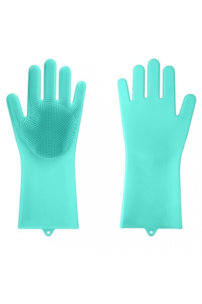 zola Pot cleaning gloves with silicone bristles, turquoise
