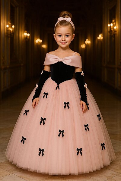 For Kids Baby Kız Çocuk Fiyonk Detaylı Tasarım Elbise