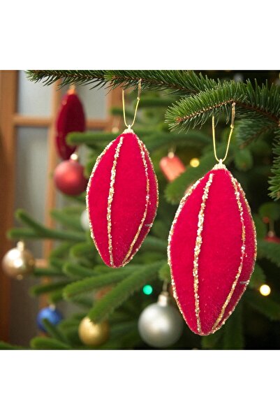 kapella НОВОРІЧНА ПРИКРАСА 12 СМ З ВЕЛЮРОВОЮ СТРІЧКОЮ 3 ШТУКИ AST7205