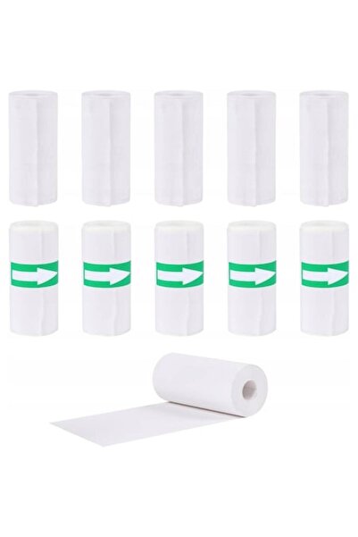 Lewer Σετ 10 αυτοκόλλητων ρολών θερμικού χαρτιού, 57 mm x 4 m, λευκό