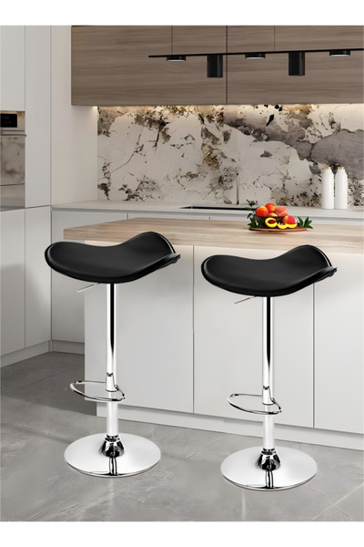 Generic طقم كراسي بار حديثة مكون من قطعتين، كراسي بار مع بار دوار وارتفاع قابل للتعديل