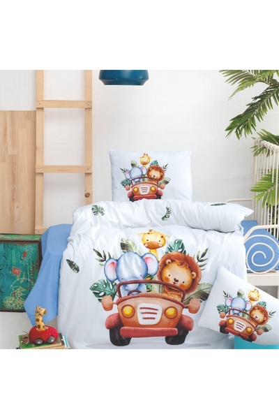 ZEYNUKO طقم غطاء لحاف من القطن بنسبة 100% من بيبي سافاري، مقاس 100*150 سم