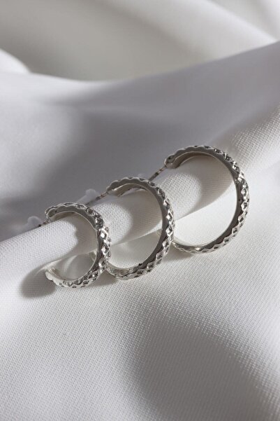 LA PERRY ACCESSORIES طقم أقراط فضية للسيدات مكون من 3 قطع
