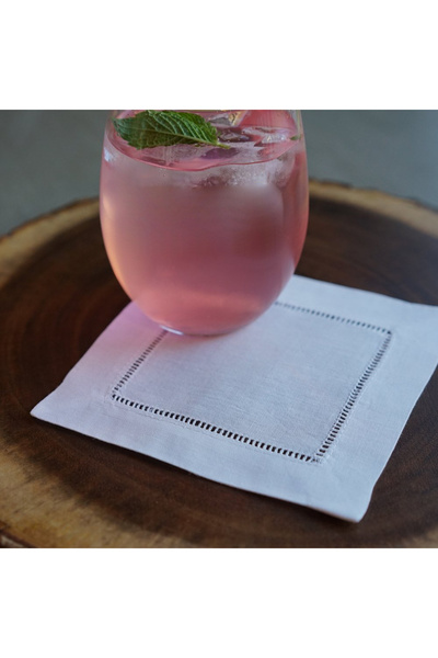 Blythornix Cloth Napkins, White Kitchen Linen Cocktail Napkin Square Party Coaster Set 12 Packs 15 x 15 cm