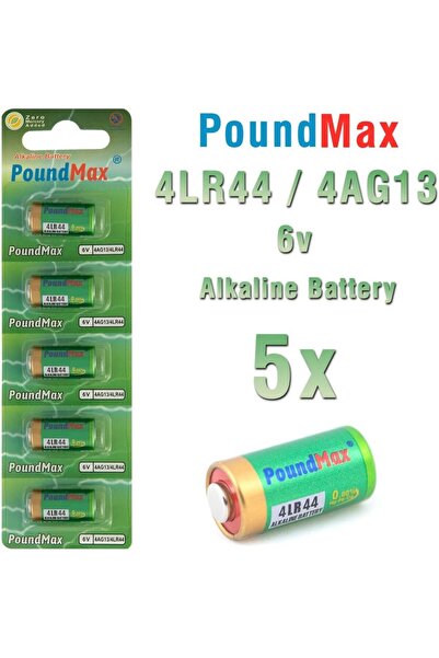 PoundMax Alkalin 5X 4LR44 (4AG13, L1325), 6V | 1x 5'li paket