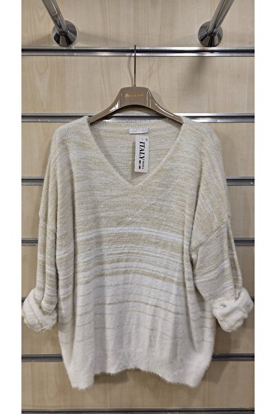 Park Moda Pulover italian argintiu Ö din material subțire Lână